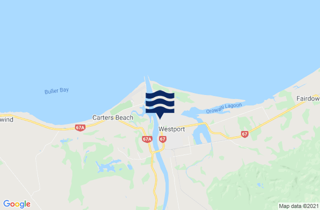 Mapa de mareas Westport, New Zealand