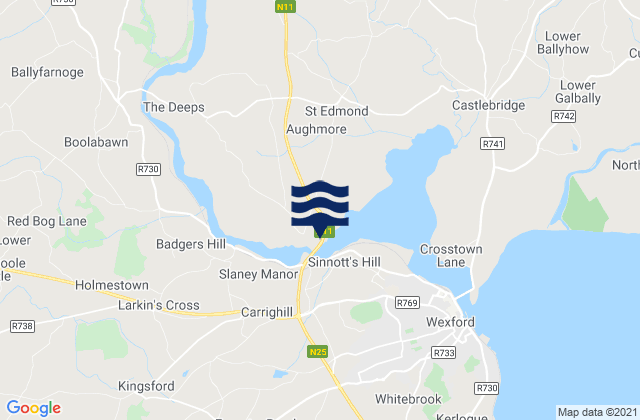 Mapa de mareas Wexford, Ireland
