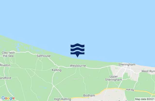 Mapa de mareas Weybourne Beach, United Kingdom