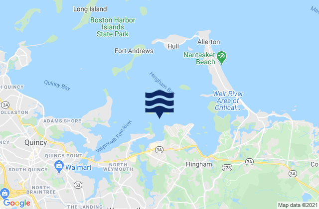 Mapa de mareas Weymouth Back River, United States