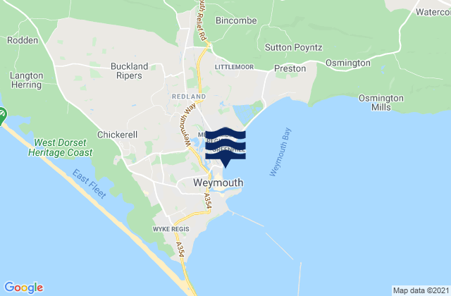 Mapa de mareas Weymouth Beach, United Kingdom