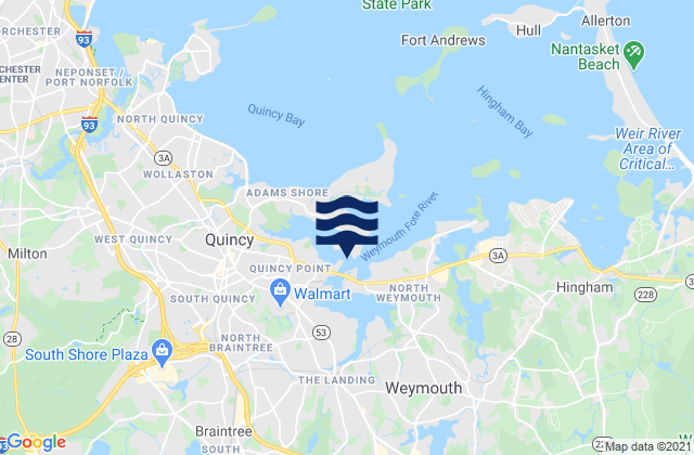 Mapa de mareas Weymouth Fore River, United States