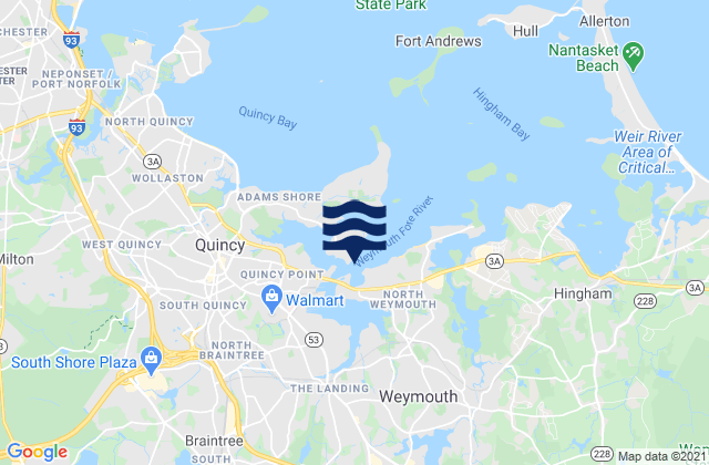 Mapa de mareas Weymouth Harbor Entrance, United States