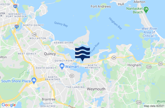 Mapa de mareas Weymouth, United States