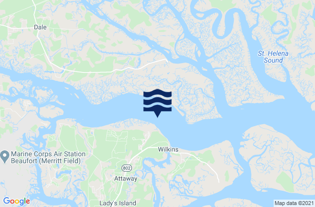 Mapa de mareas Whale Branch River, United States