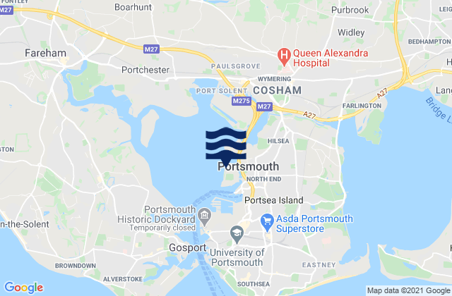 Mapa de mareas Whale Island, United Kingdom