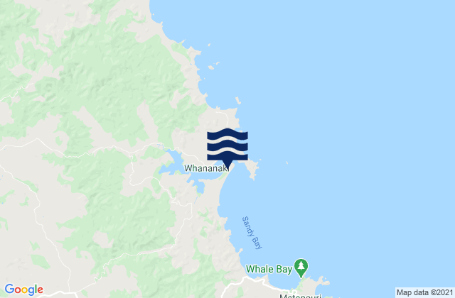 Mapa de mareas Whananaki Inlet, New Zealand
