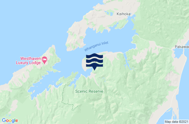 Mapa de mareas Whanganui Inlet, New Zealand