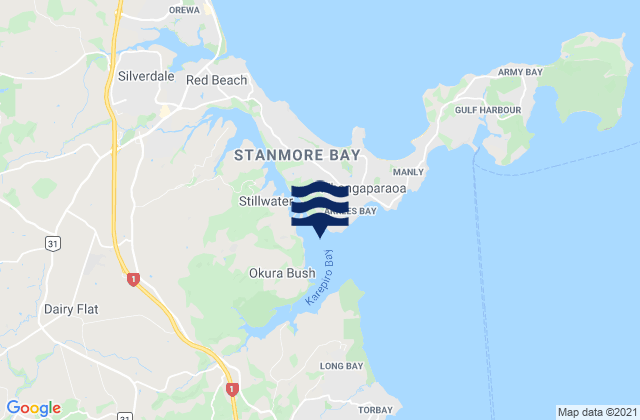 Mapa de mareas Whangaparaoa (Weiti River Entrance), New Zealand