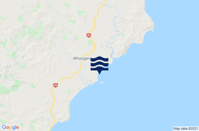 Mapa de mareas Whangara Island, New Zealand