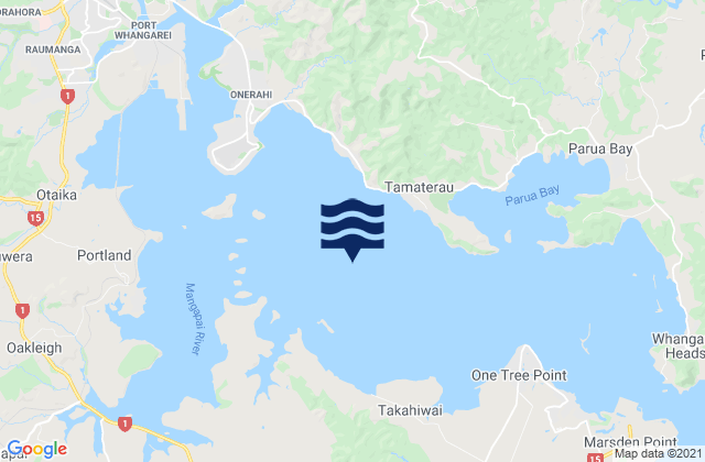 Mapa de mareas Whangarei Harbour, New Zealand