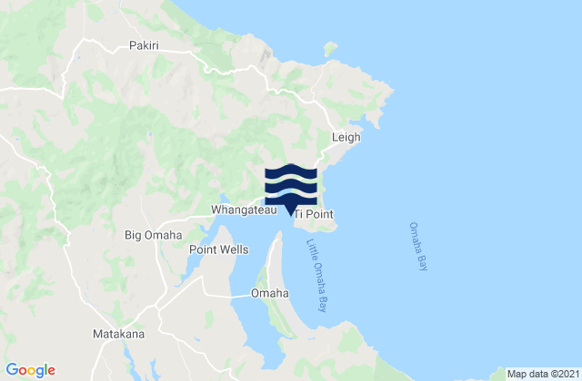 Mapa de mareas Whangateau Harbour, New Zealand