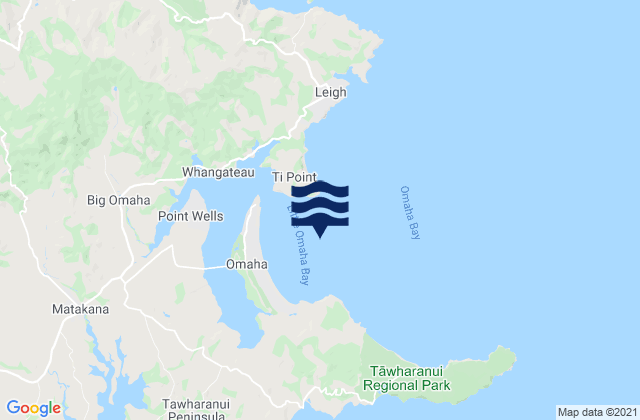 Mapa de mareas Whangateau Harbour, New Zealand