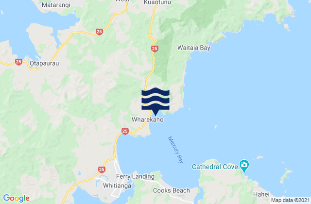 Mapa de mareas Wharekaho Beach, New Zealand