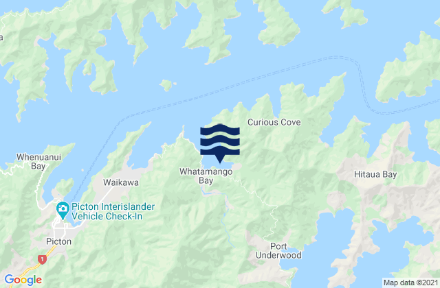 Mapa de mareas Whatamango Bay, New Zealand