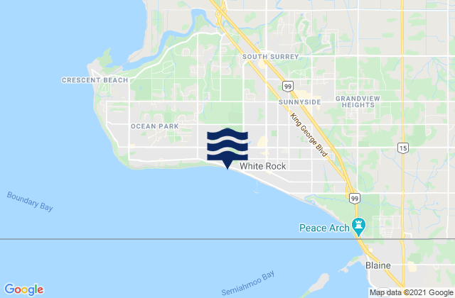 Mapa de mareas White Rock Beach, Canada