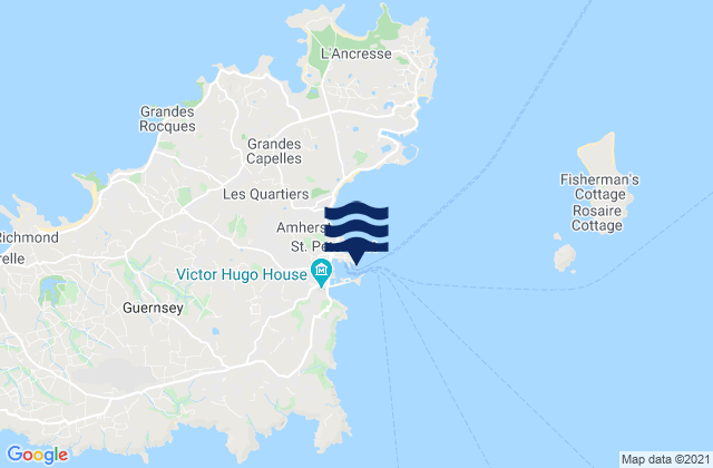 Mapa de mareas White Rock, Guernsey