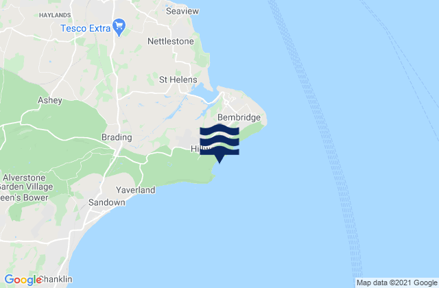 Mapa de mareas Whitecliff Bay Beach, United Kingdom
