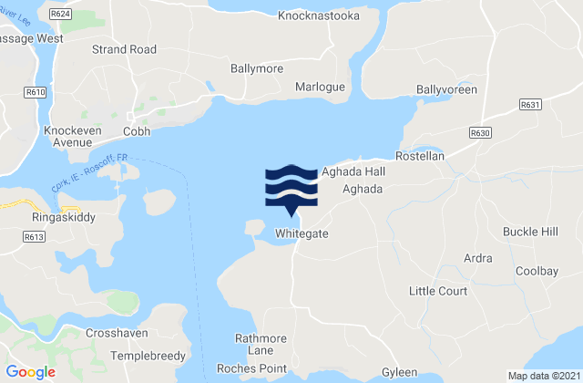 Mapa de mareas Whitegate, Ireland