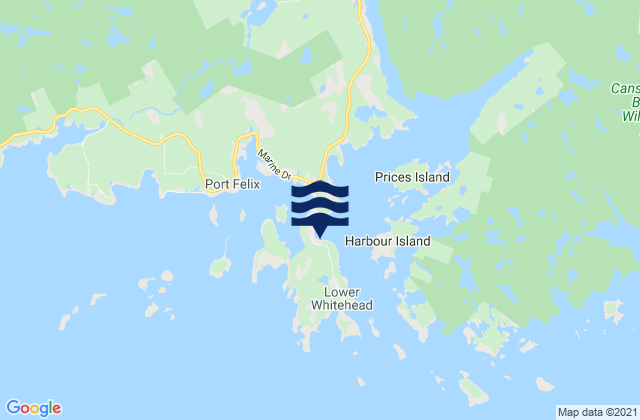 Mapa de mareas Whitehead, Canada