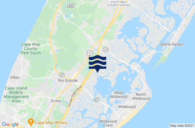 Mapa de mareas Whitesboro-Burleigh, United States