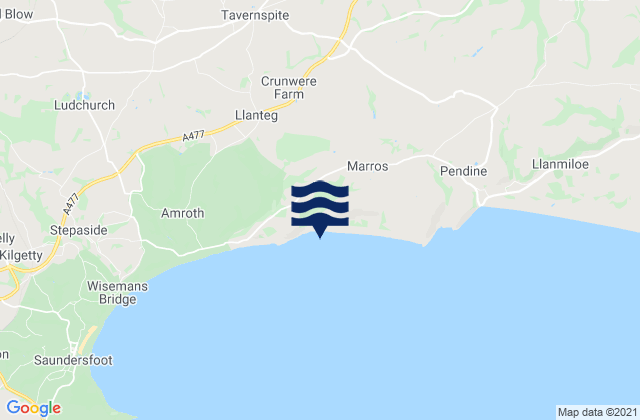 Mapa de mareas Whitland, United Kingdom