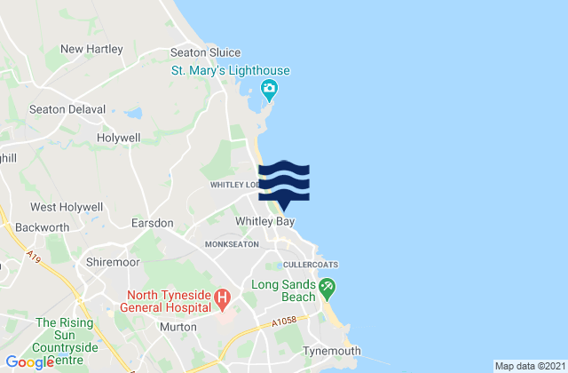 Mapa de mareas Whitley Bay Beach, United Kingdom