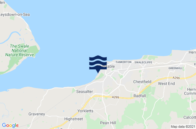 Mapa de mareas Whitstable Beach, United Kingdom