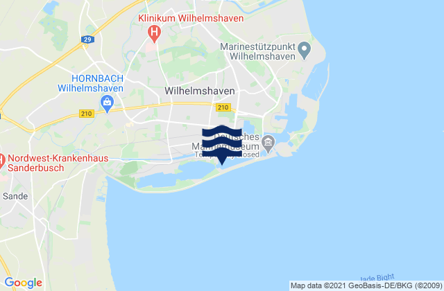 Mapa de mareas Wilhelmshaven, Germany