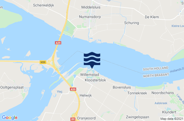 Mapa de mareas Willemstad, Netherlands