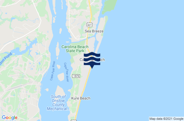Mapa de mareas Wilmington Beach, United States