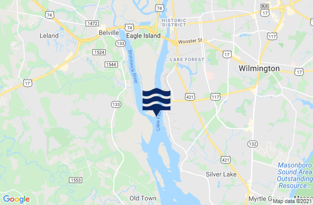 Mapa de mareas Wilmington, United States