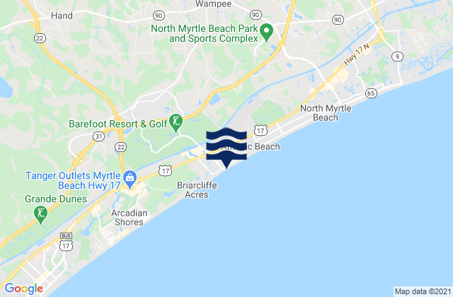 Mapa de mareas Windy Hill Beach, United States