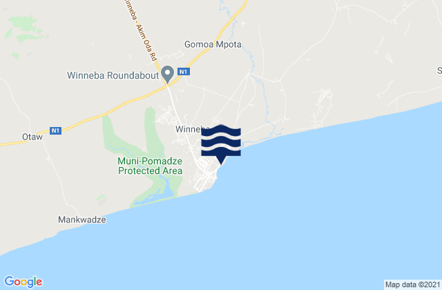 Mapa de mareas Winneba, Ghana