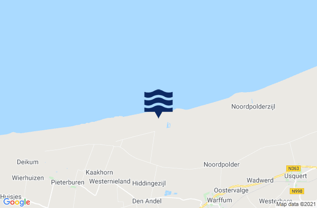 Mapa de mareas Winsum, Netherlands