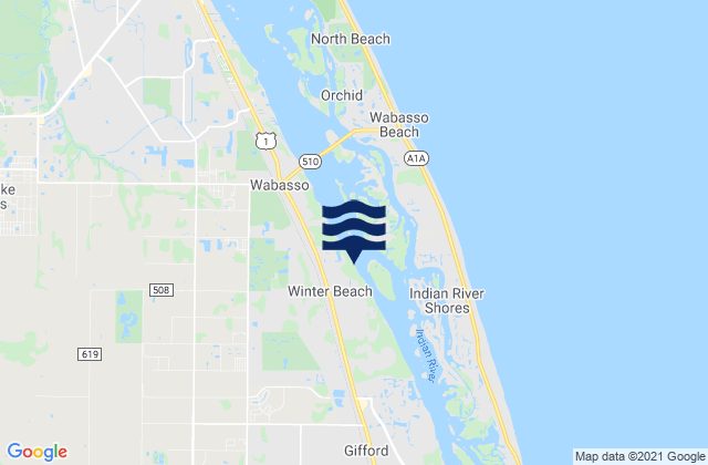 Mapa de mareas Winter Beach, United States