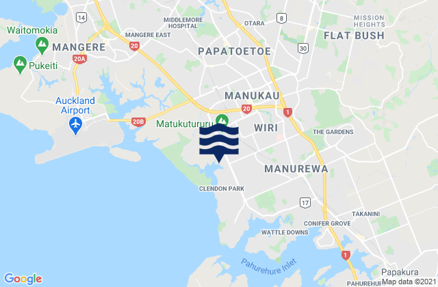 Mapa de mareas Wiri, New Zealand