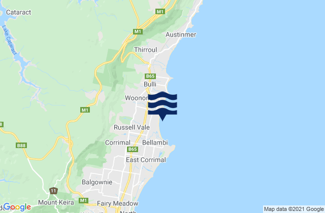 Mapa de mareas Wollongong, Australia