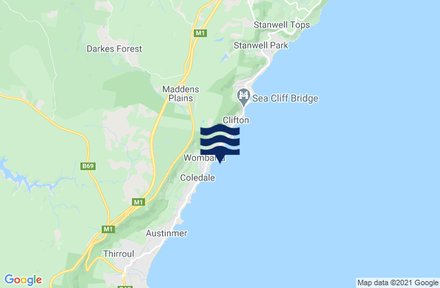 Mapa de mareas Wombarra, Australia