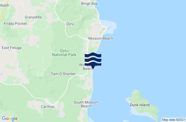 Mapa de mareas Wongaling Beach, Australia