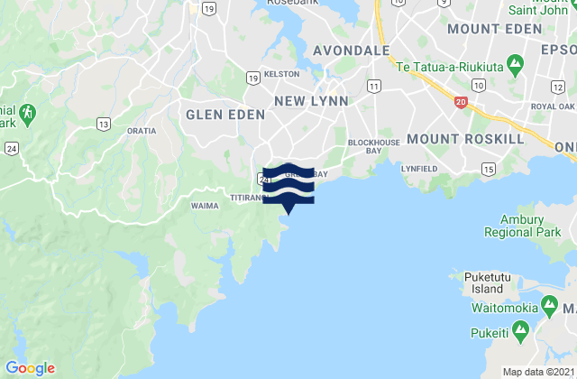 Mapa de mareas Wood Bay, New Zealand