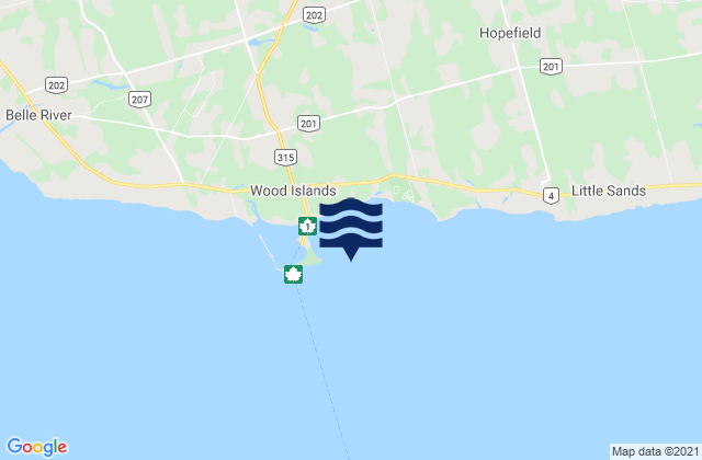 Mapa de mareas Wood Island, Canada