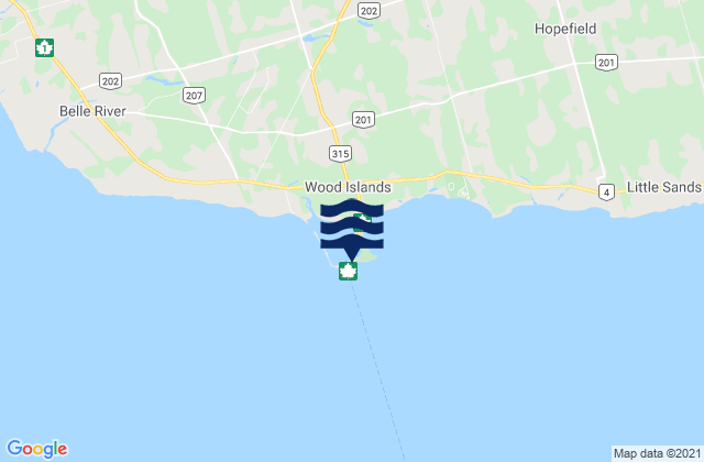 Mapa de mareas Wood Islands, Canada