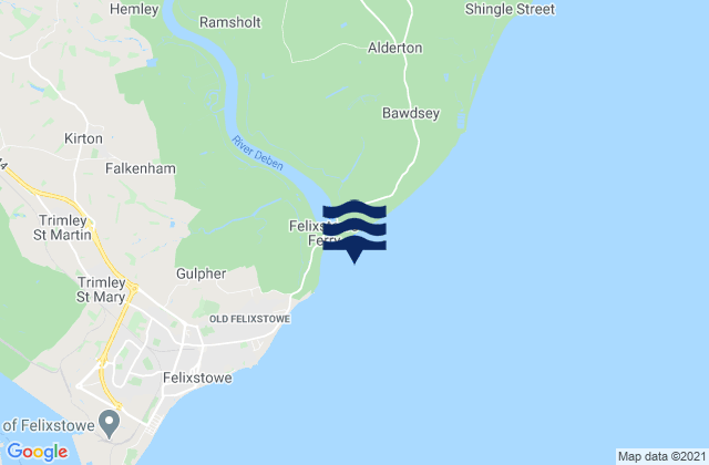 Mapa de mareas Woodbridge Haven, United Kingdom