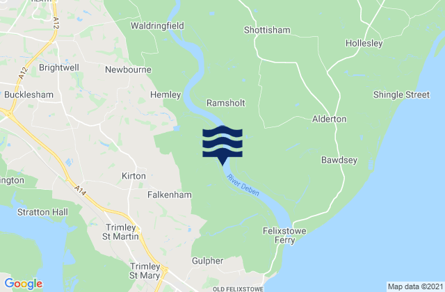 Mapa de mareas Woodbridge, United Kingdom