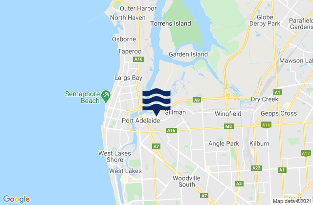 Mapa de mareas Woodville, Australia