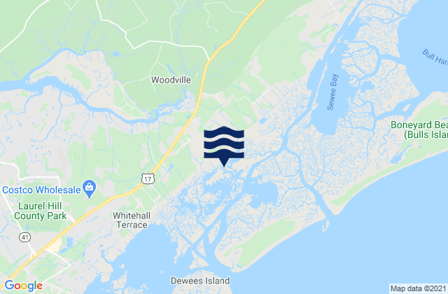 Mapa de mareas Woodville, United States