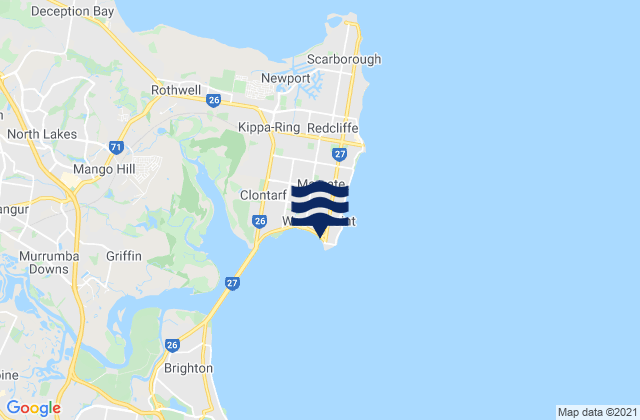 Mapa de mareas Woody Point Beach, Australia