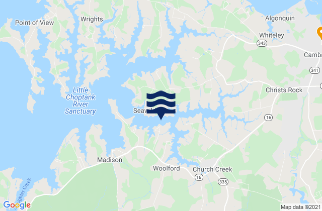Mapa de mareas Woolford Church Creek, United States