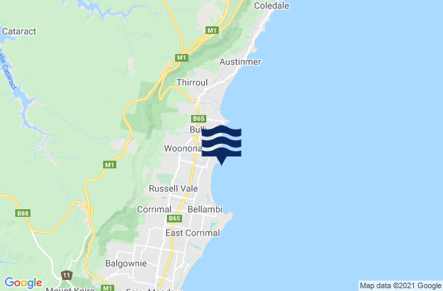 Mapa de mareas Woonona Beach, Australia